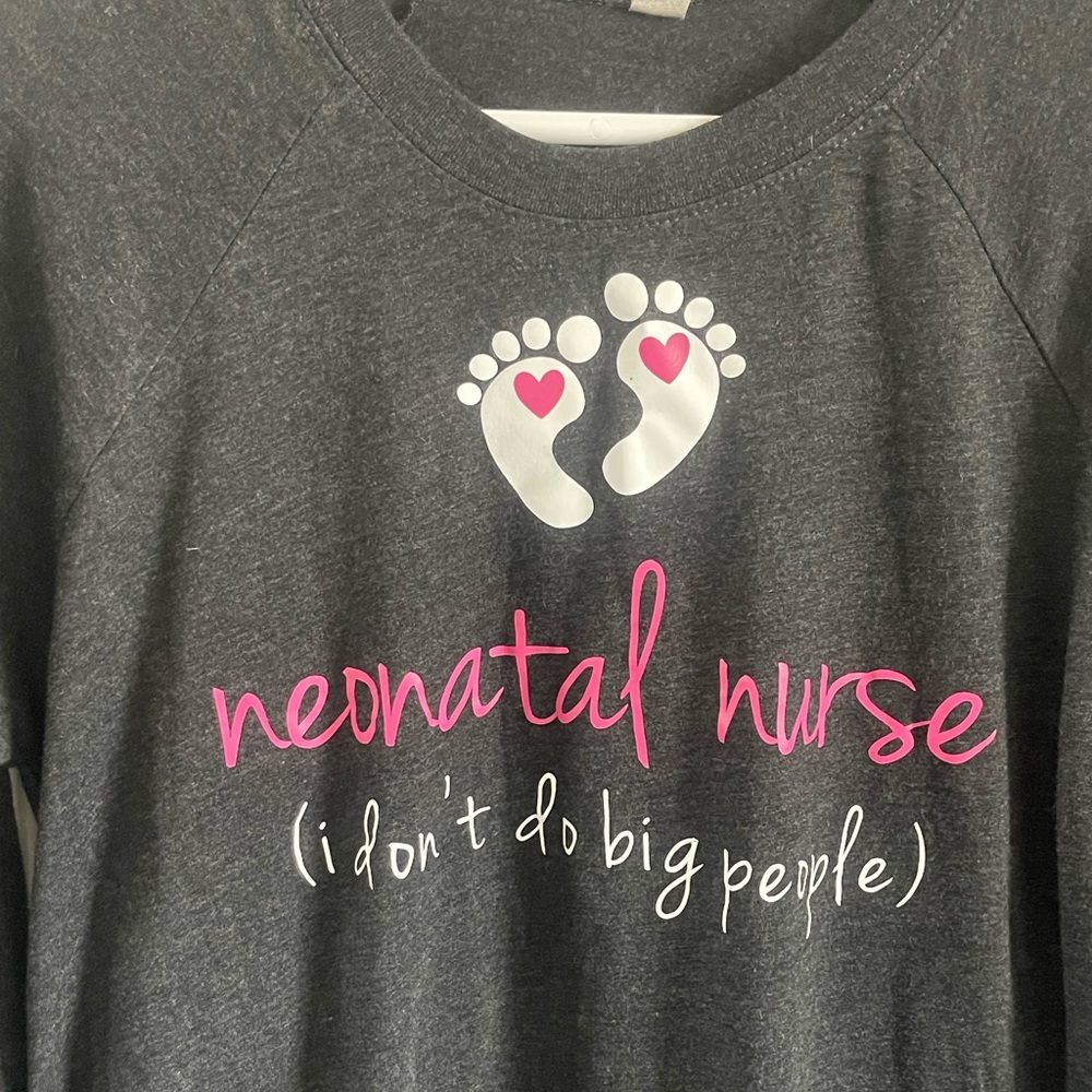 Gray Neonatal Nurse Graphic Long-sleeve shirt